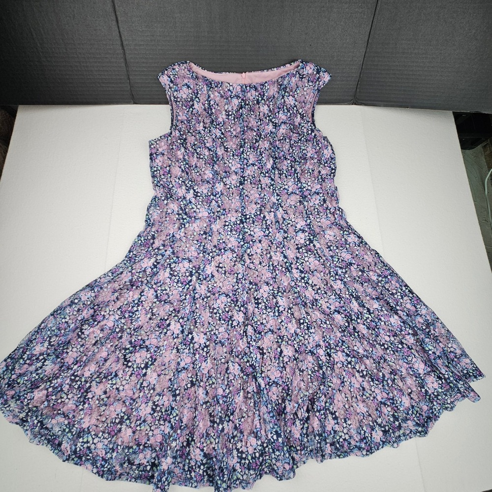 Danny and Nicole Floral Lace Dress Purple Pink Blue Cottagecore Fairycore 12P